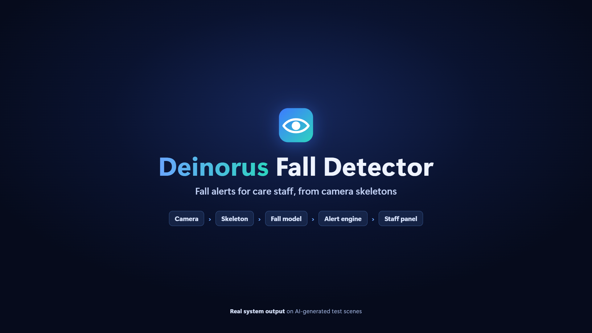 Title card of the Deinorus Fall Detector demo video